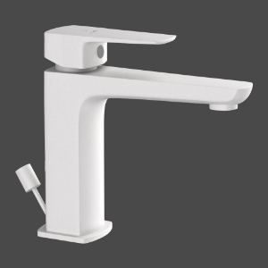 Picture of Single Lever Basin Mixer with Popup Waste - White Matt