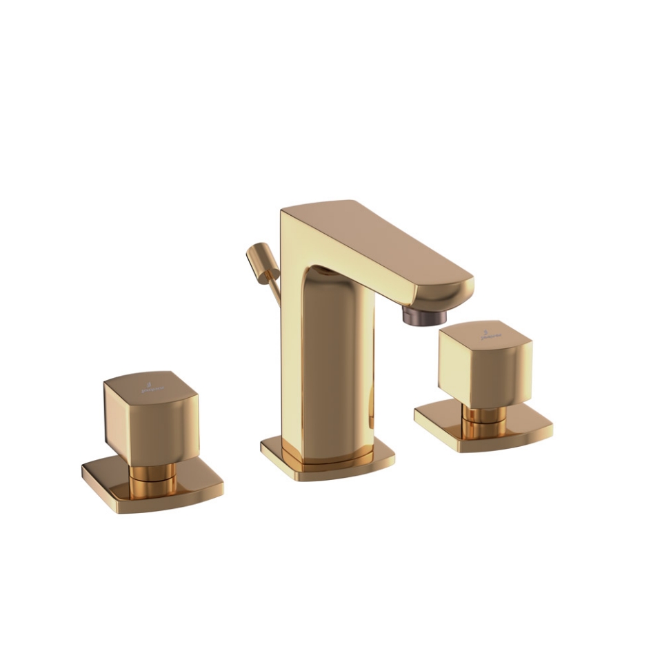 Picture of 3 Hole Basin Mixer with Popup Waste - Auric Gold