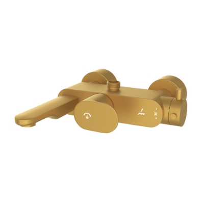 Picture of Exposed Thermostatic Bath & Shower Mixer - Gold Matt PVD
