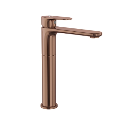 Picture of Single Lever High Neck Basin Mixer - Blush Gold Bright PVD