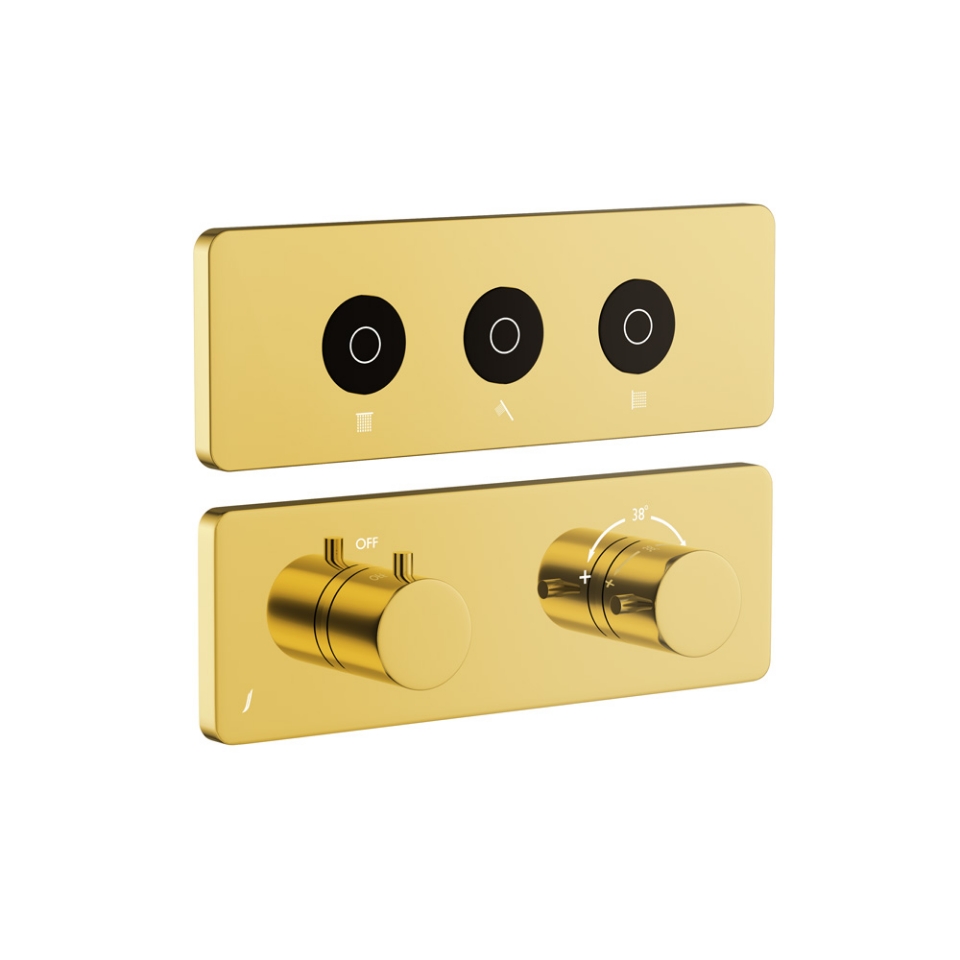 Picture of Exposed Part Kit of CLOUD Touch Shower System with 3 outlets - Gold Bright PVD